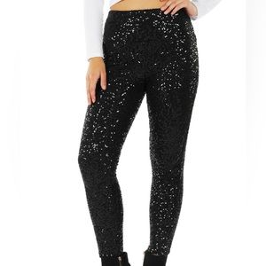 NWT tipsy elves black sequin leggings